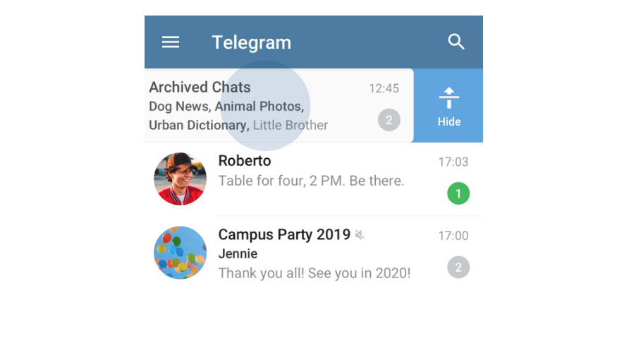 La actualización de Telegram